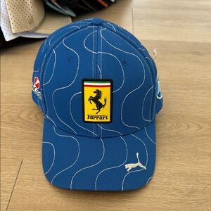 Ferrari 2025 f1 Blue Cap with Embroidered Logos